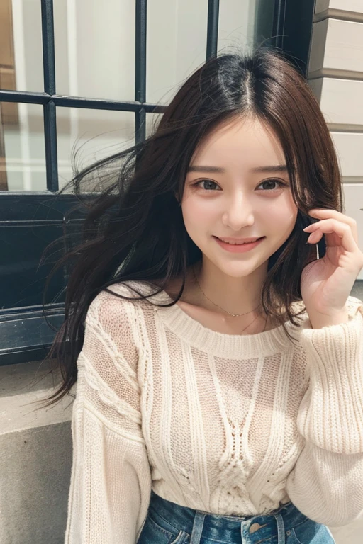 Beautiful woman, Cute clothes, Look straight into the camera, 、smile