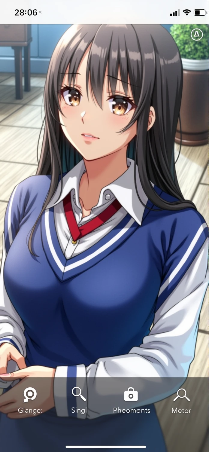 Highest quality、Well-formed face、Black Hair、long hair、high school girl、Inside the room