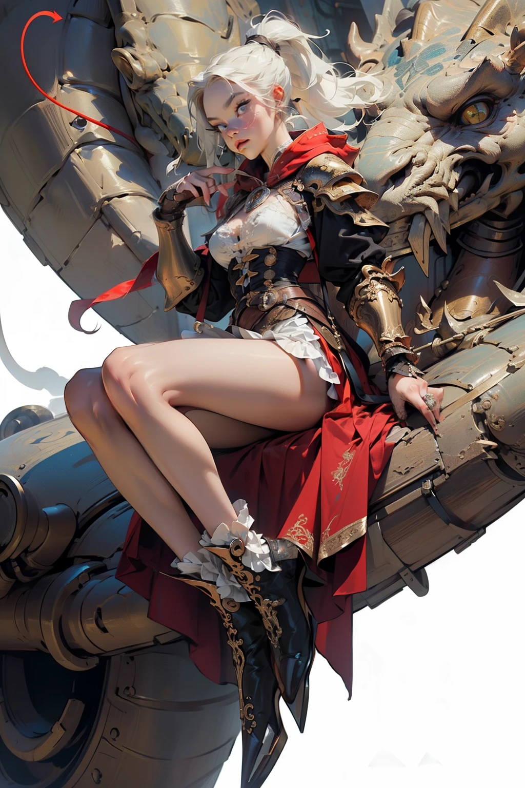realistic visual effects,attractive beautiful,dramatic contrast,Gentle lighting,Delicate warmth,the soft light,hyper HD,Extremely colorful,best qualityer,perfect female shape,HighDynamicRange,long eyelasher,Unbeatable masterpiece,paleskin,putting makeup on,Sexy goddess,Large mechanical gears,Strange sky,The setting sun burns the clouds,8K high quality,Sexy goddess,A pair of big eyes are beautiful and moving,White skin,Makeup,Sexy outfit,【Background with】Large gears,Blue light comes out,Large gears,Doomsday ruins,Giant tornado,Strange sky,The setting sun burns the cloudultiple planets,The end of the world,Multiple planetards,Jupiter,Mercury,Strange sky,Giant tornado。