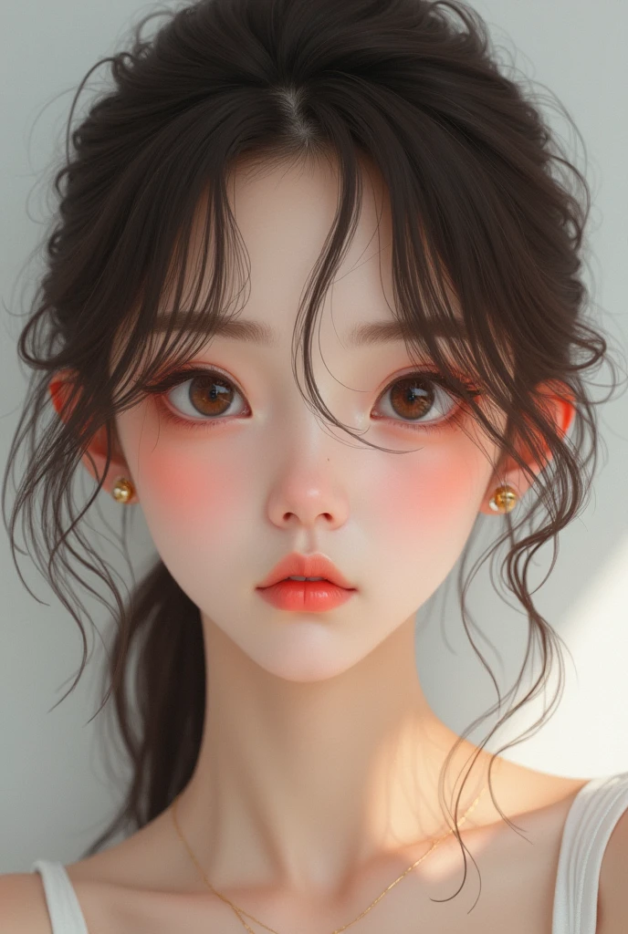 179cm, white porcelain like skin from my mom. i got a pretty face with straight eyebrows. messy brownish hair, i never really care to style it so it's just messy most of the time. and my lips are naturally pinkish.