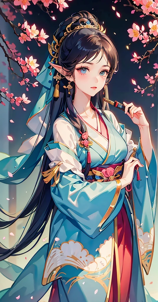 One person, Wear 鎧, lotus leaves, Highest quality, Master, (Full Body Lesbian:1), expensive, Nice face, hair ornaments, (Mid-breasted: 1.8) (solo:1), View your viewers, lips, Shift dress, Order of healing, Choker Necklace, gem, (Ridiculously long hair: 1.4), Elf Ears, Ear Rings, Brown skin, kimono, building, Japanese Castles, Red Armor, (Hentai Realism:1.5), Ultra-high resolution, Highest quality, Shameful blush, Hairline, Arms back, (Expressive hair:1.4) ,Perfect Body Proportions,7 shows ,Sword in hand,Red long skirt,daughter,Sword in right hand,Helmet in left hand, (Very delicate and beautiful work),Best image quality,masterpiece,Cherry Blossom Rain,Cherry tree,Petals falling,The face is clear,(Exquisite facial features),Unparalleled beauty,Beautiful teenage girl,Brown-eyed,The highlights are obvious,完成度がexpensive,The details are endless,gemのような目,Blush Lash,Beautiful Face,Facial Makeup,Putting on makeup,(Very nice CG),Silver hair ponytail,Silver White Veil,Best image quality,Clothing of Medieval Japan,Armor