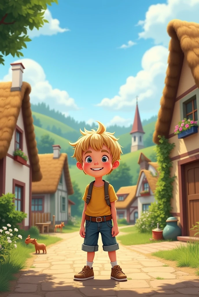 A happy small village boy