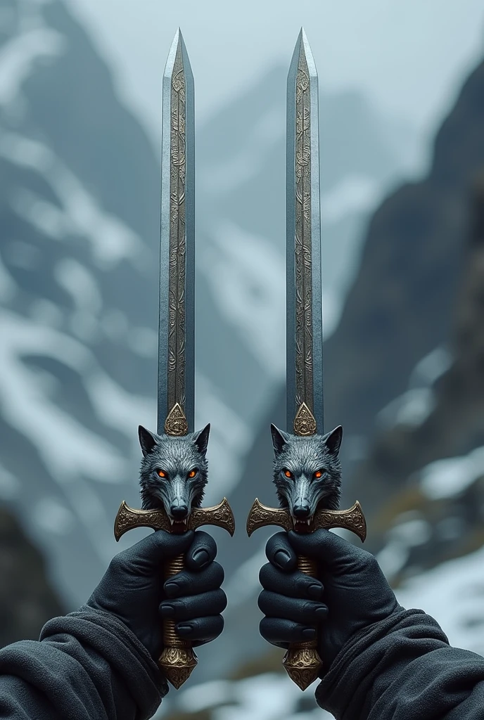 Épées avec garde en forme de loup