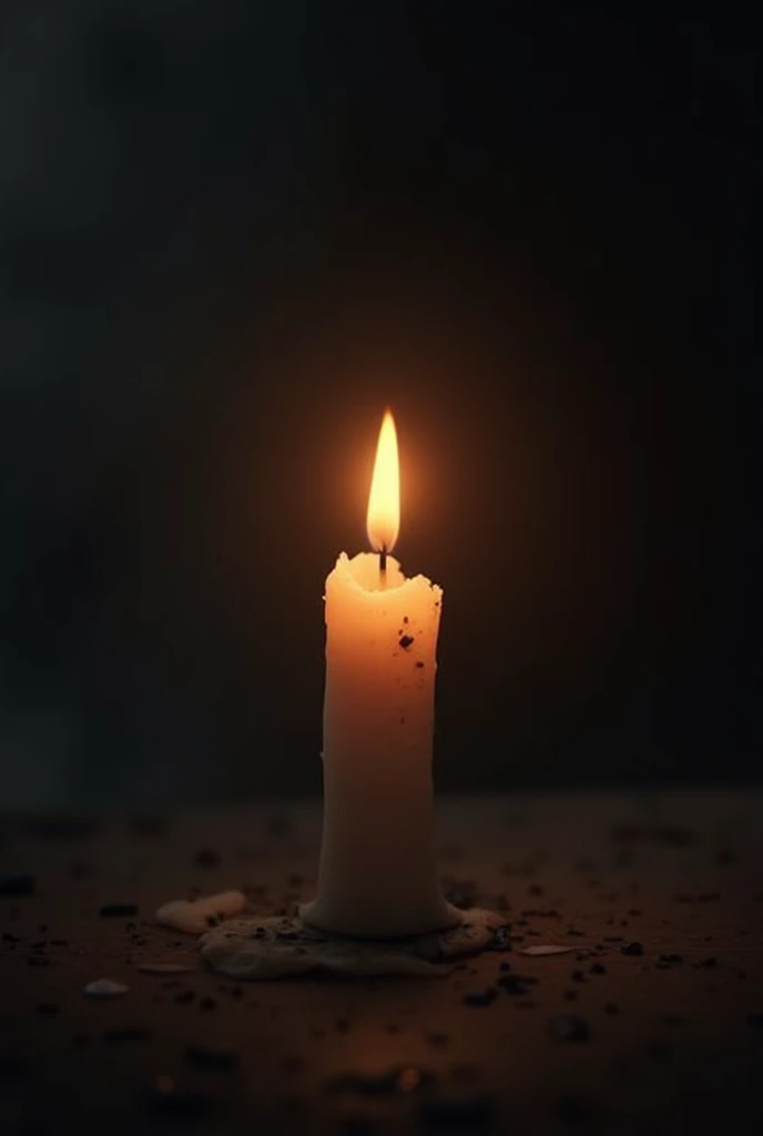 The candle is almost extinguished.