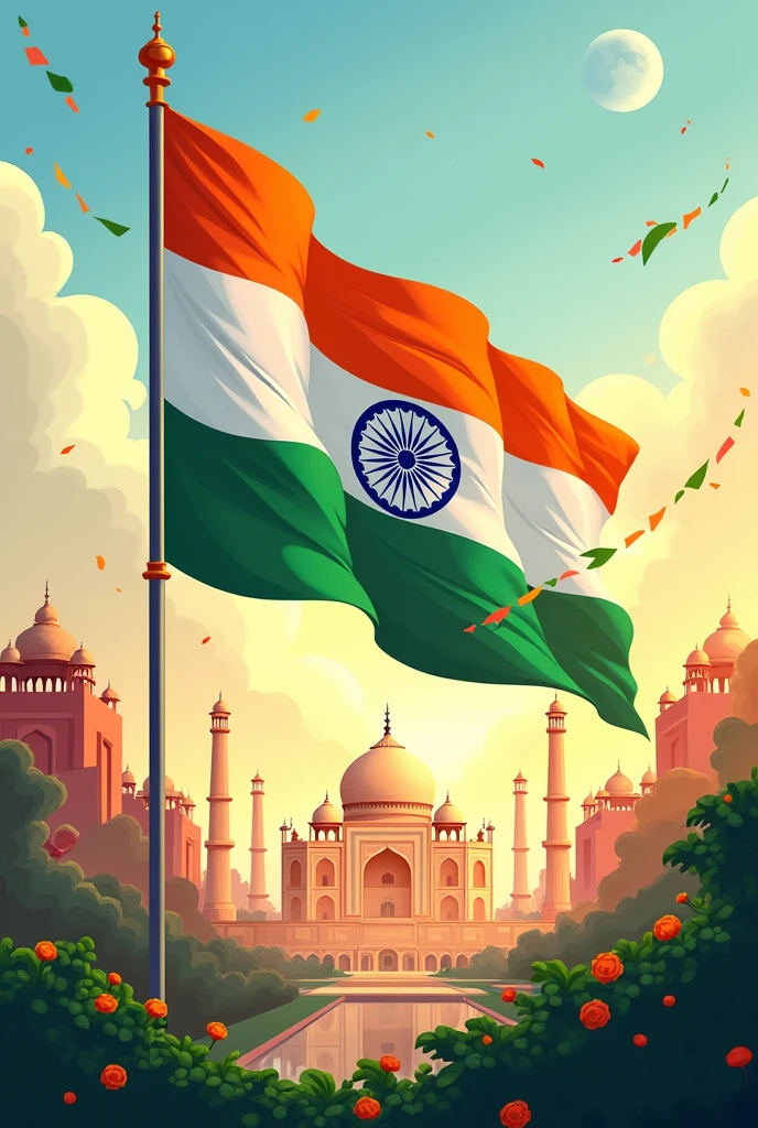 78th independence day words
with indian national flag