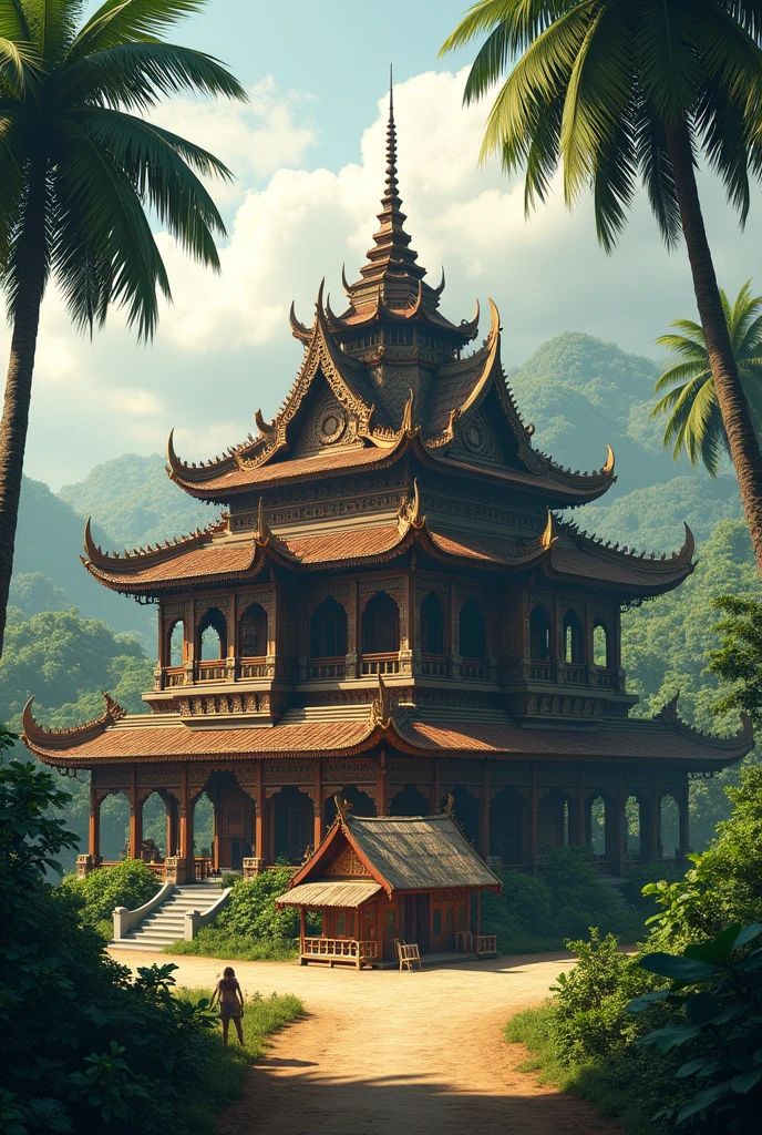 Hut big house in myanmar