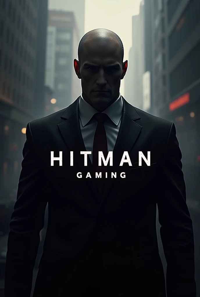 Make a youtube channel profile pic on this pic ,write my channel name HITMAN GAMING and using eunique font