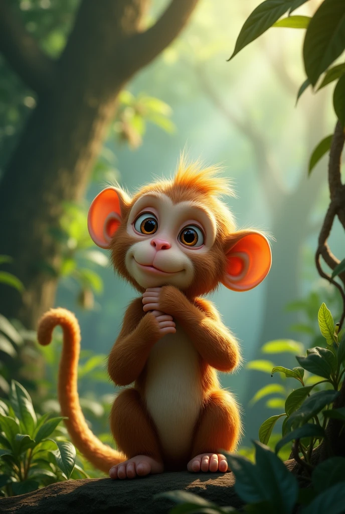 Monkey thinking this the good way to go out side of the roverin the jungle