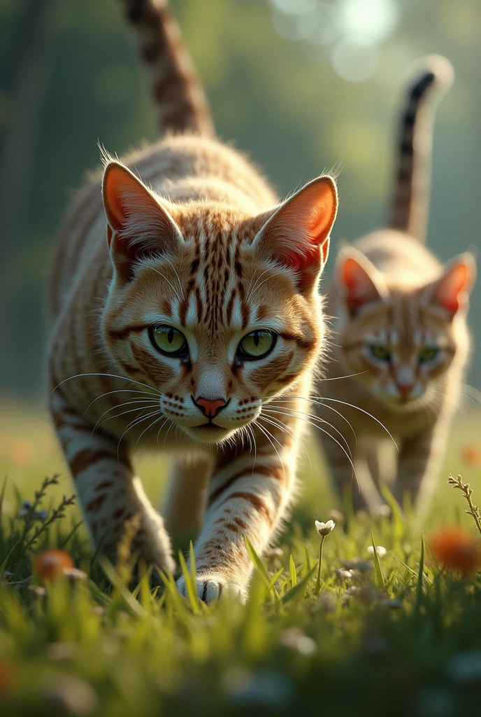 Cats concentrate on hunting