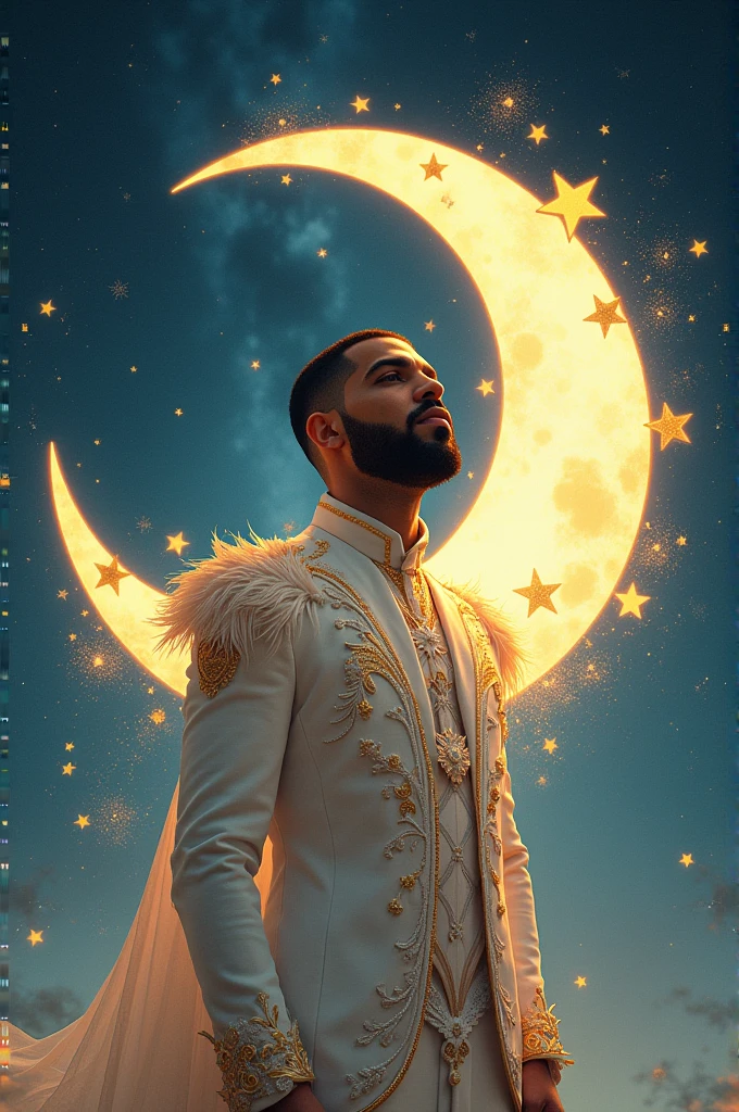 drake wearing a moon costume