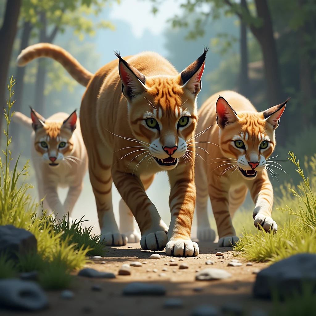Cats concentrate on hunting