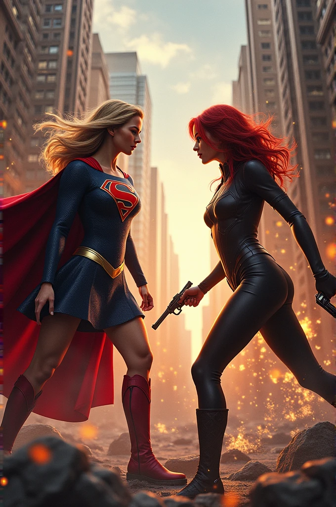 Super girl destroys black widow