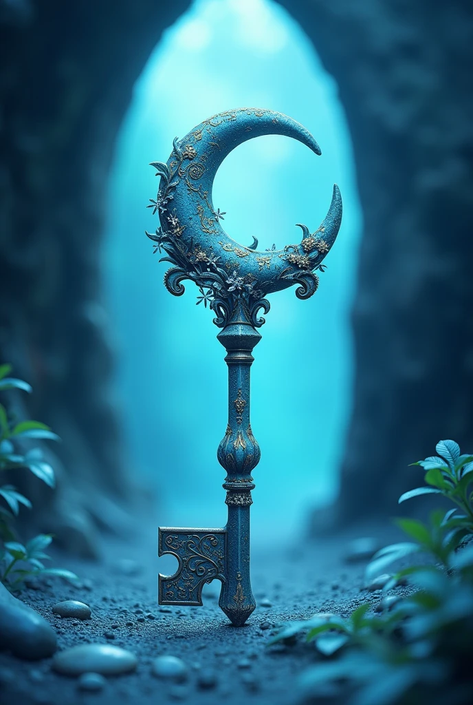 A key to a dream property with a blue background