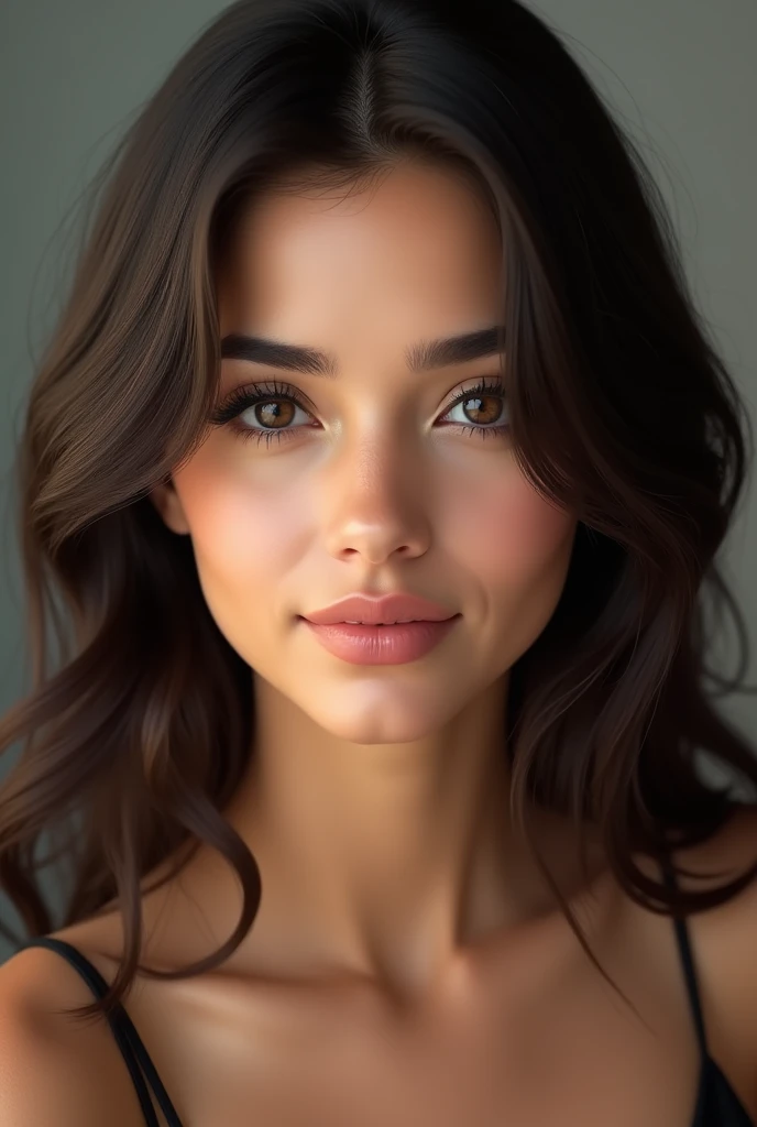 fille 25 ans brune vissage parfait yeux marron latina hyper realiste, 8k, haute qualité vissage de face, Luscious lip