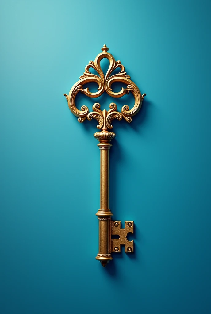 A key to a property you've dreamed of your whole life on a blue background, seeking to draw the viewer's attention to click on the link 