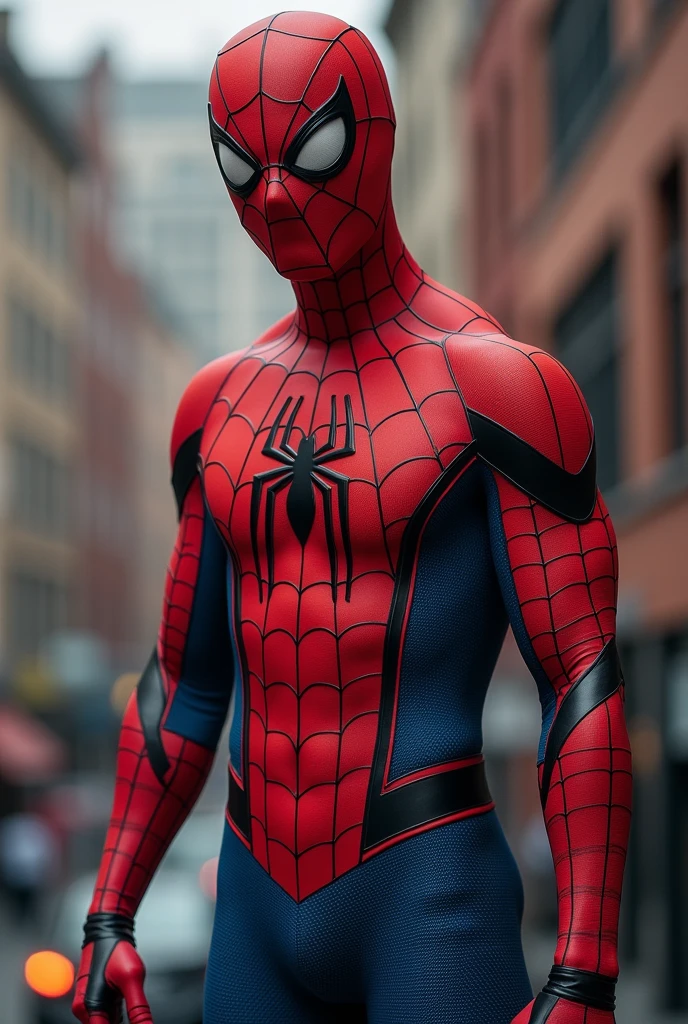 Spider man with a big cock bulge