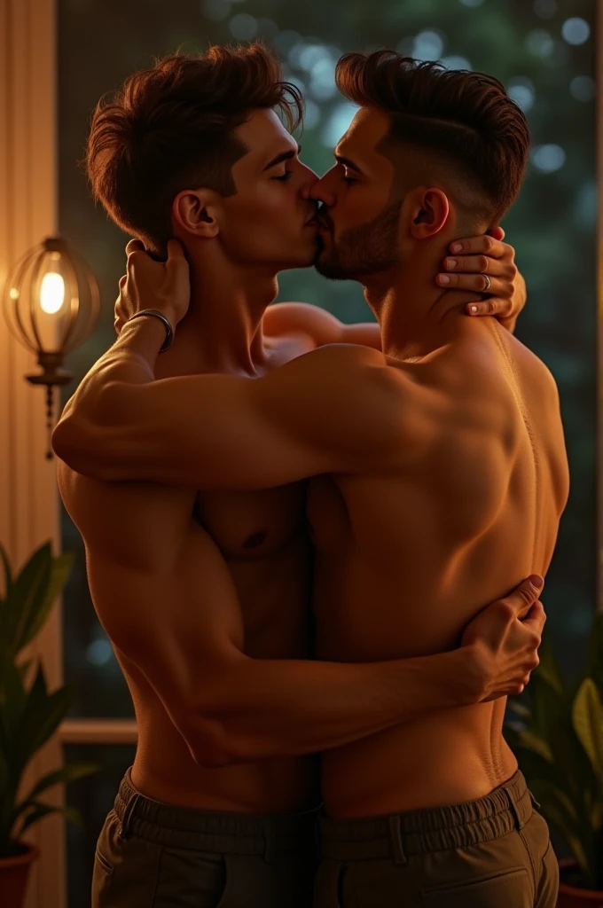 Men kissing