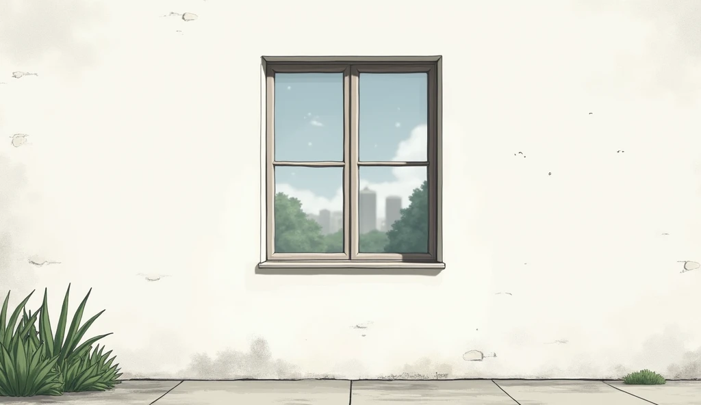 A
front wall with one window out
side view