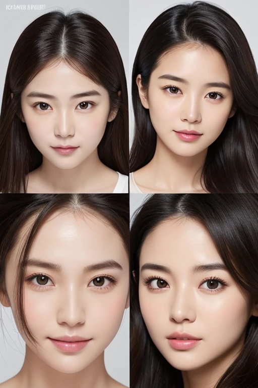 High-quality, ultra-realistic portraits。She has a well-balanced face、The face shape can be either oval or round.。Eyes are gentle、Has a natural glow、The nose is well-groomed、Lips are plump and naturally colored。The skin is transparent、Has a healthy glow。Makeup is natural、Use a light foundation、The bright lip colour adds a fun touch.。The lighting is soft and natural.、Accentuating facial features、Does not emphasize shadows。The background is simple and has a blurred gradient.、Focus on the face。