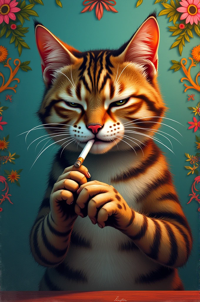 Tom cat smoking and stop his eyes wallpaper