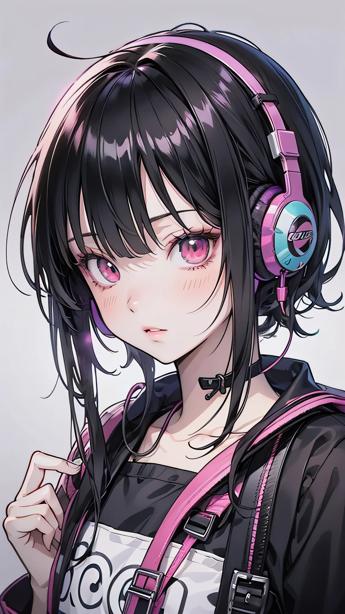 Anime character with headphones and backpack looking at cell phone, Anime Style 4 k, Digital anime art, Nightcore, Digital anime illustration, Anime Styled digital art, anime art wallpaper 4k, anime art wallpaper 4k, Anime art style, Anime digital art, Anime Style artwork, Anime Style. 8k, detailed Digital anime art
