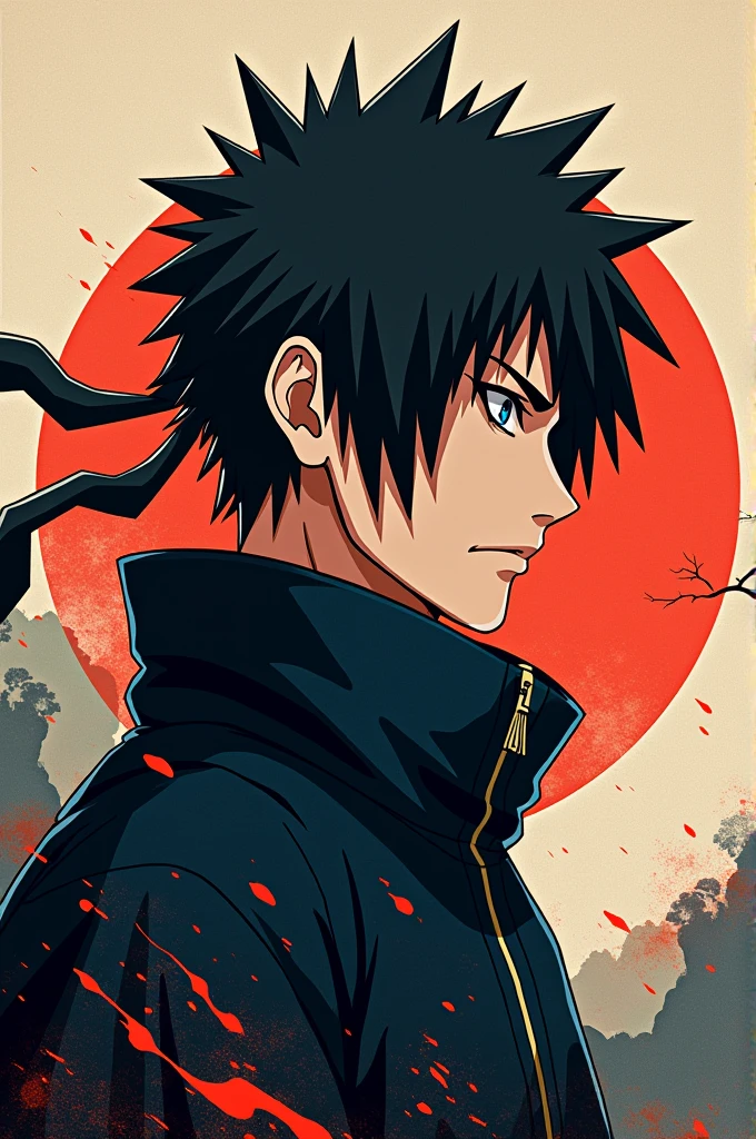 please make Naruto and Sasuke when combined into one become 2 dimensions