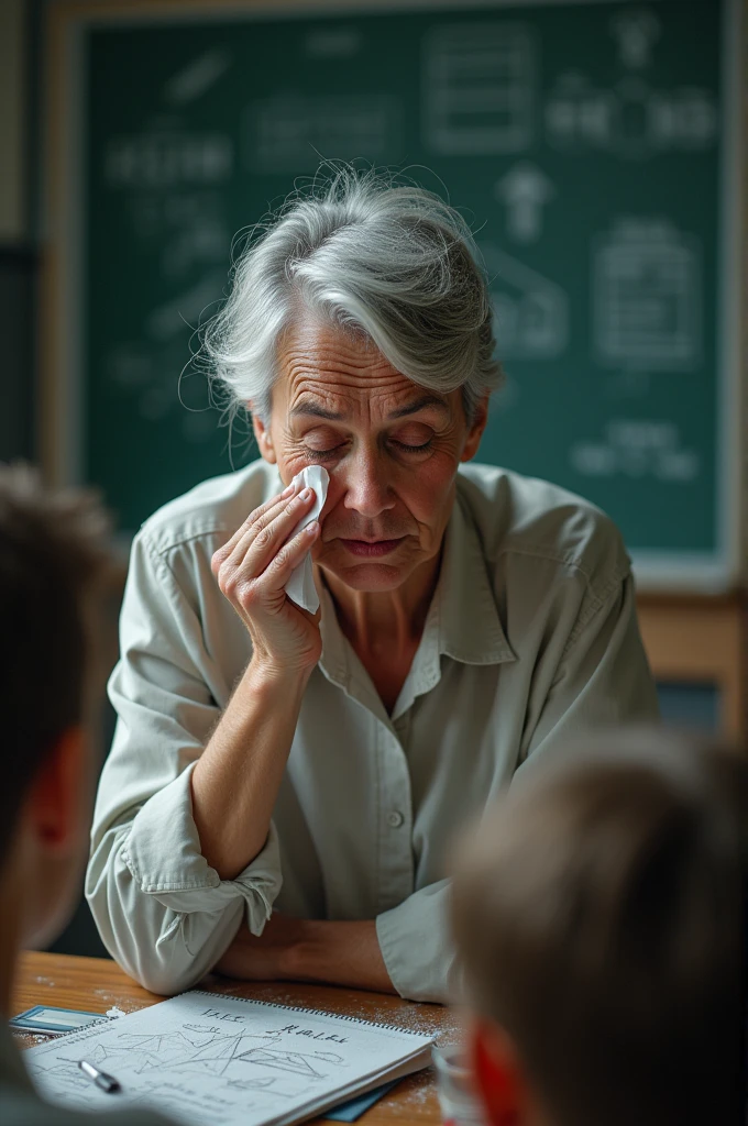 A teacher allergic to chalkdust