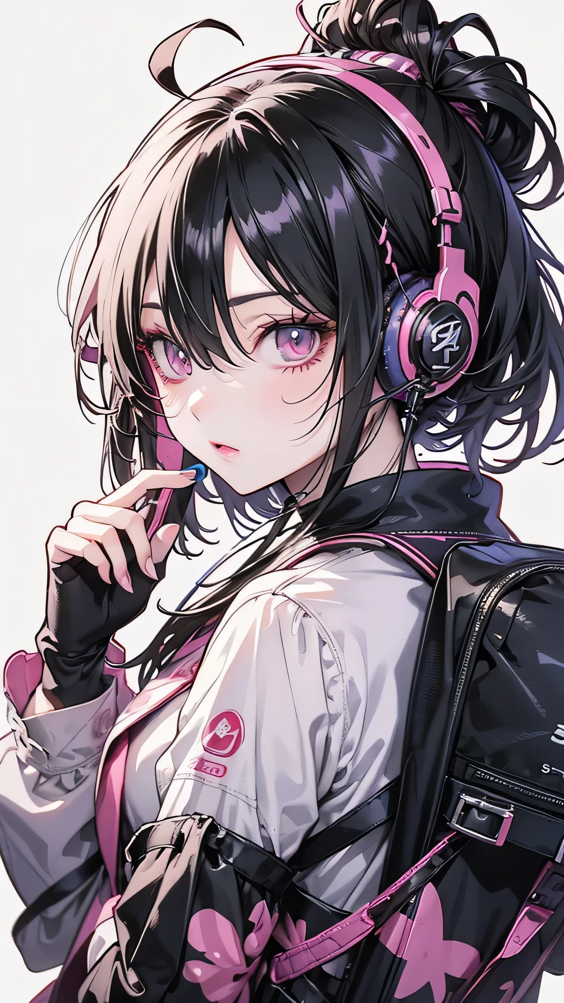 looking at a smartphone with headphones and a backpack on, Anime Style 4 k, Digital anime art, Nightcore, Digital anime illustration, Anime Style digital art, anime art wallpaper 4k, anime art wallpaper 4k, Anime art style, Anime digital art, Anime Style artwork, Anime Style. 8k, detailed Digital anime art