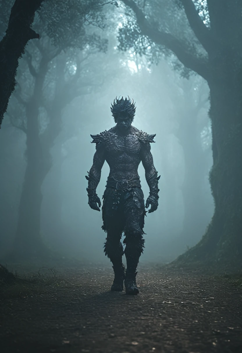 (Mokujin the Oak Man is a Tekken character). full length view. Best quality. visual fashion, gothic. Yoshitaka Amano, Quentin Mutch, colorful fog. Hannah's Daughter, fantasy art, megapixels, 8k hdr resolution; Volumetric lighting", surreal hallucination, Complex detail, Sharp focus, Wind, Fujifilm, bokeh.
