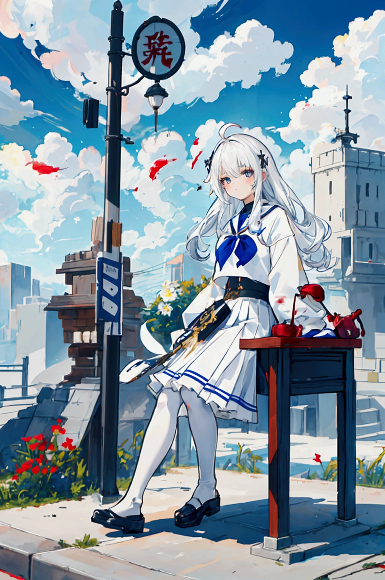 {{Cute anime face}}, (Highest quality),Glitch Art,(Pixel art),grain,a pixel girl,pixel face,pixel body, alone, skirt, null, Sitting, white pantyhose, cloud,Outdoor, neckerchief ,Day, bangs, fence, shirt, Ahoge, rooftop, Long Hair, white pantyhose,white hair,Beautiful Eyes, white skirt, white, twins, blue null,white shirt, View your viewers, Mouth closed,Long Hair, chain-link fence, white skirt, cloudy null, trash can, twins、Pleats,No shoes,A tall building in the distance,都市whole body,Distant cities,(pixel)
Negative Prompt: Low resolution, Anatomically bad, Bad move, article, error, no fingers, extra digits, Fewer digits, Cut out, Worst quality, low quality, Normal quality, jpeg artifacts, sign, watermark, username, Blurred，Bad legs,Easy negative steps: 35, sampler: Daily++ 2S A Crow, CFG scale: 7, seed: 3100734, size: 448×768, model hash: e729bb2a94, model: Furnace 73, Noise reduction strength: 0.52, Clip Skip: 2, ENSD: 31337, version: v1.2.1, Luxury Hire: 1.8, Luxury Hirer: Potential (Nearest)(masterpiece、Highest quality）、Ultra-fine、Anime Style、カオスディーモン女性のwhole body、Warhammer 40K、I held the sword of hell、Blood Red and Brass Power Armor、8K high resolution、Trend Art Station、white色の背景、whole body、
