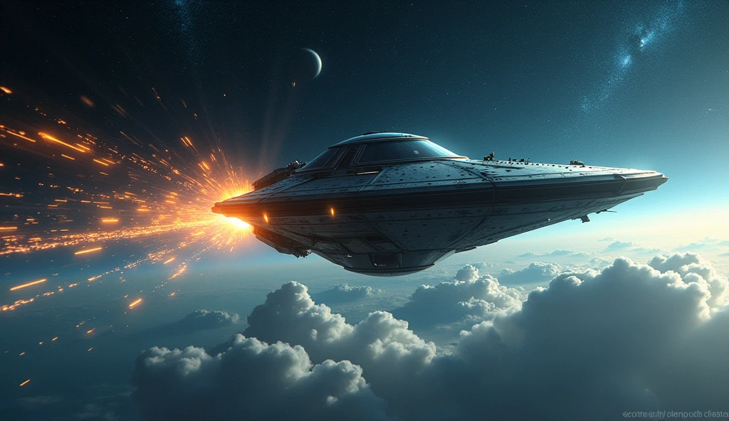 The ufo is getting blasted