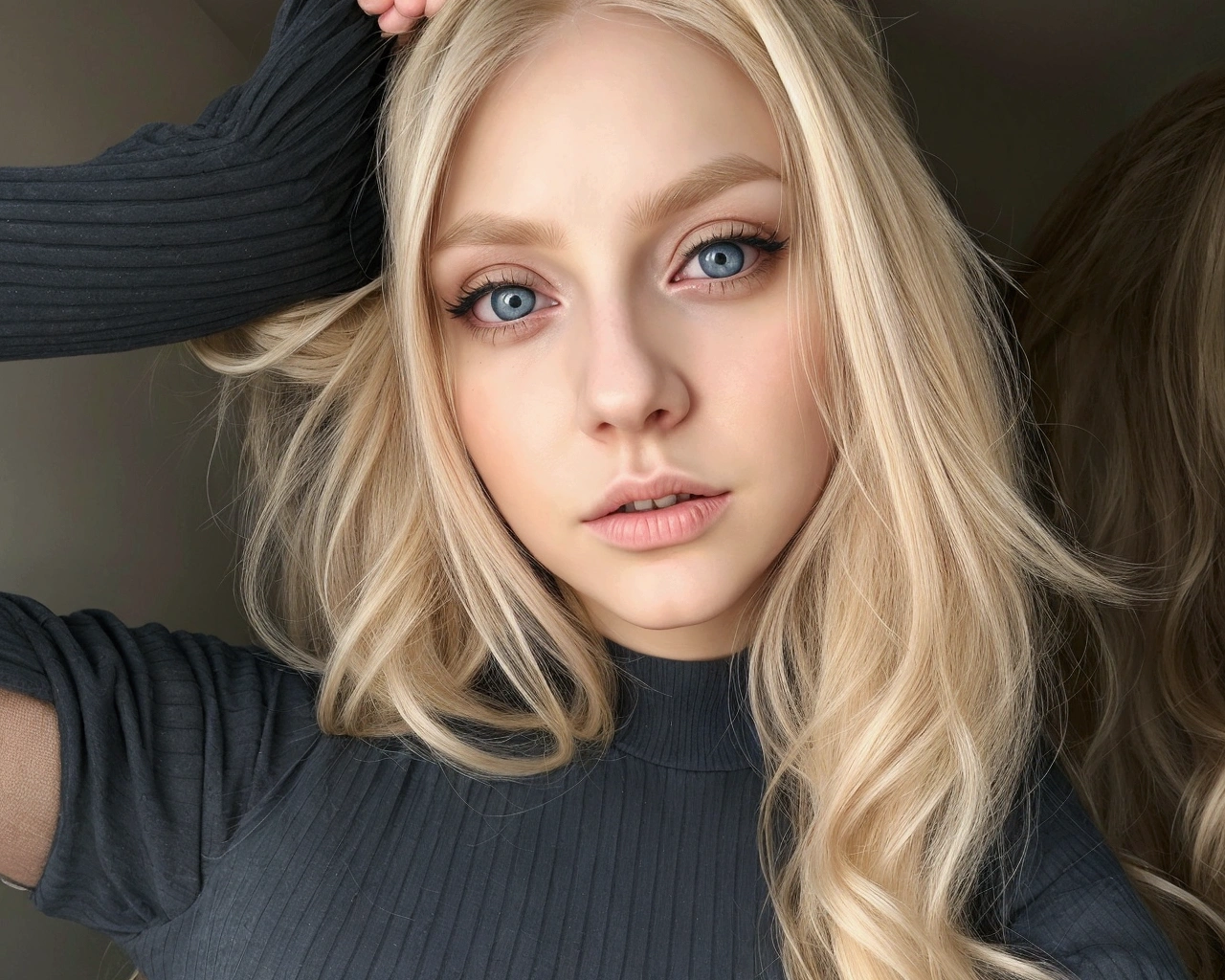 blonde with blue eyes and long light hair poses for a photographer, long blonde hair and big eyes, blonde hair and big eyes, длинные blonde hair and big eyes, Portrait of Kim Petras, Kaylee Mandel, long blond hair and blue eyes, Blue eyes and blonde hair, blond hair and blue eyes, Girl with blond hair