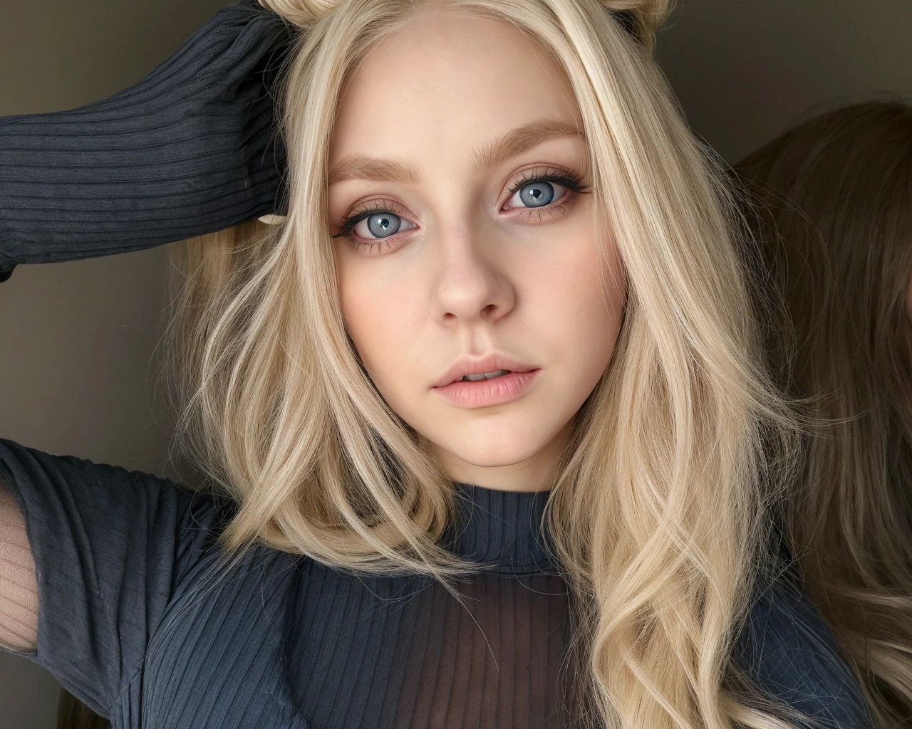 blonde with blue eyes and long light hair poses for a photographer, long blonde hair and big eyes, blonde hair and big eyes, длинные blonde hair and big eyes, Portrait of Kim Petras, Kaylee Mandel, long blond hair and blue eyes, Blue eyes and blonde hair, blond hair and blue eyes, Girl with blond hair