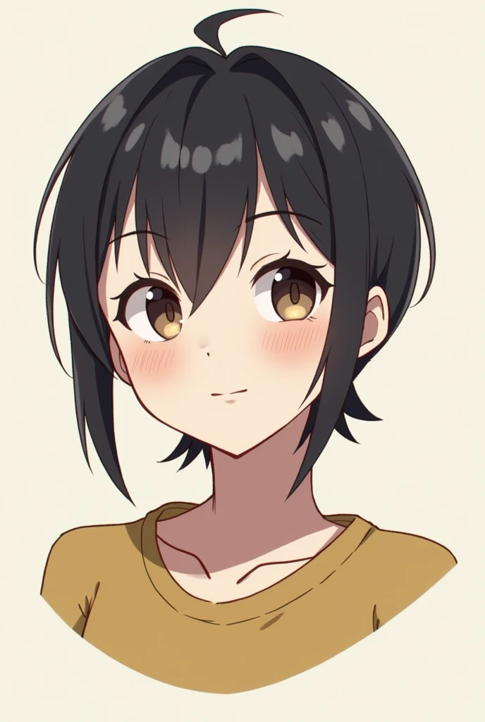 thin short tomboyish side tails at the front with short hair in the back