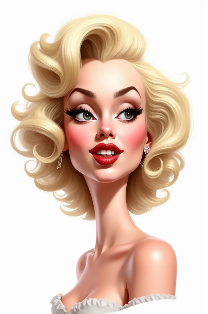 Caricature of Marilyn Monroe, white background