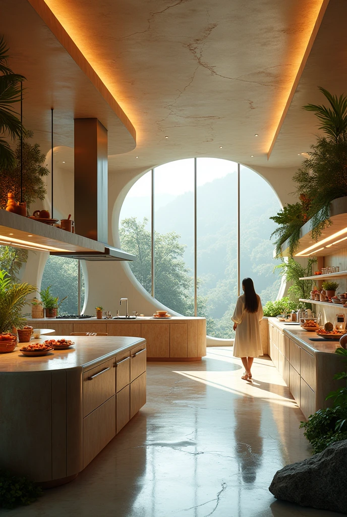 Show me the kitchen of the future in 10,000 years