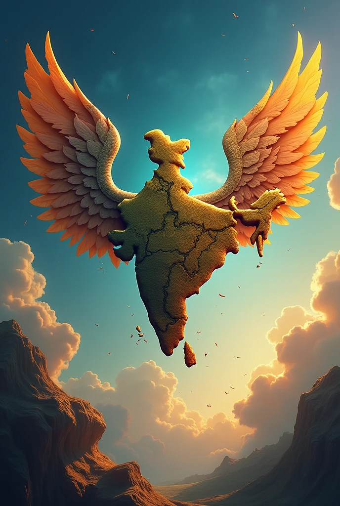 creat a India map with wings