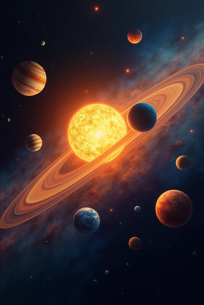 Make accurate coloful solar system portrait 