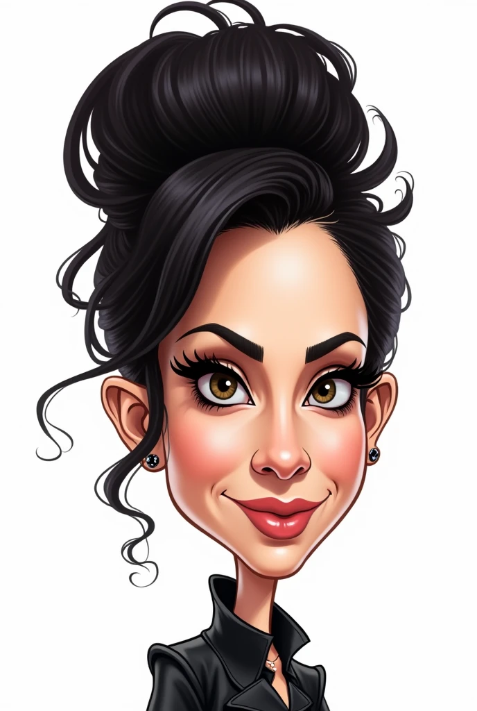 Caricature of  Amy Winehouse, white background 
