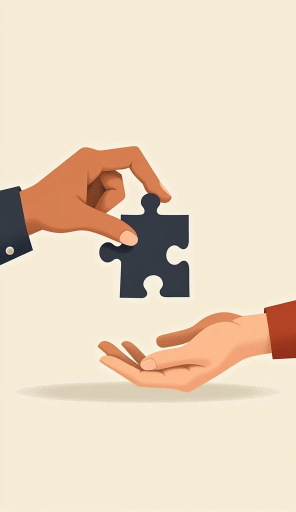The selected puzzle piece fits into place, symbolizing making a positive change in that area of life, Illustration Drawing Stoicism