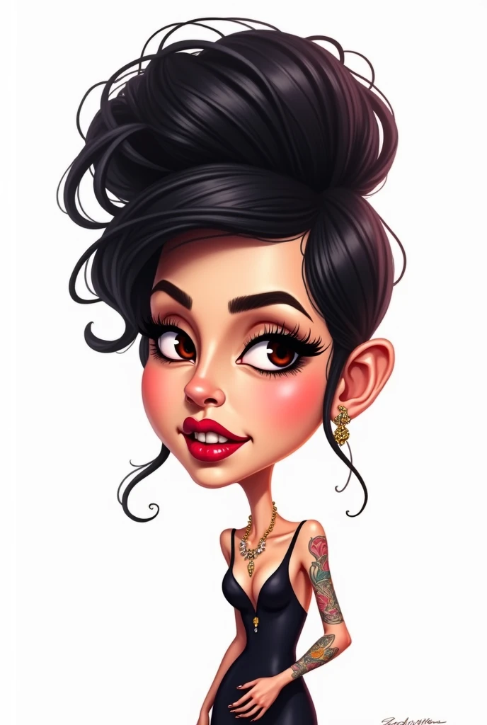 Caricature of Amy Winehouse, white background