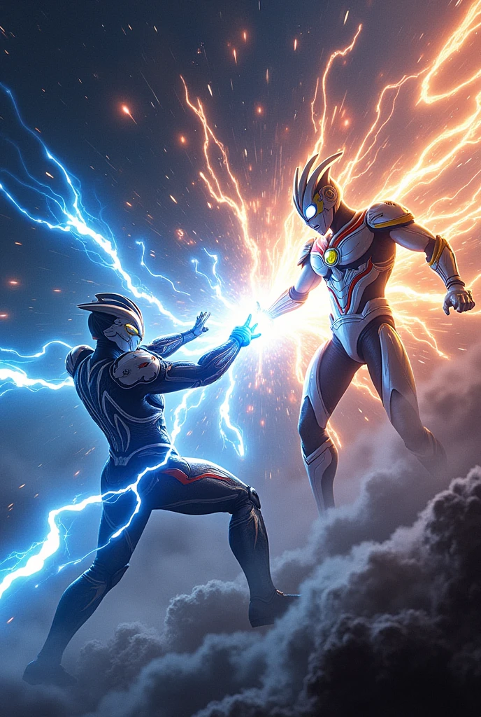 Ultraman fights little monsters