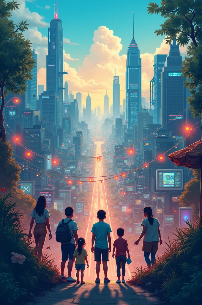 Create a digital poster depicting how the growth in technology will affect Filipino society in the next five to ten years. 