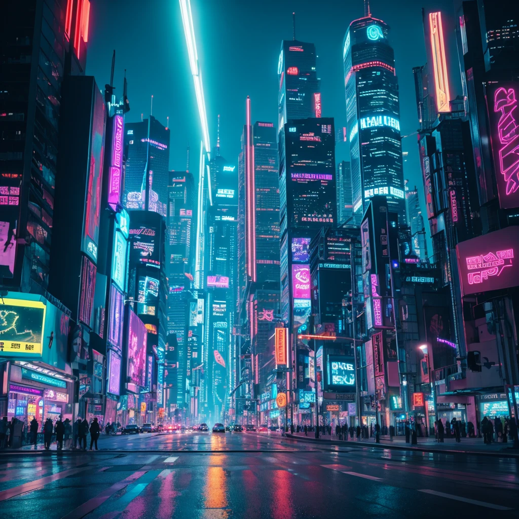 cyberpunk, futuristic city, neon city, masterpiece, Best Quality, 4k, realist, very aesthetic