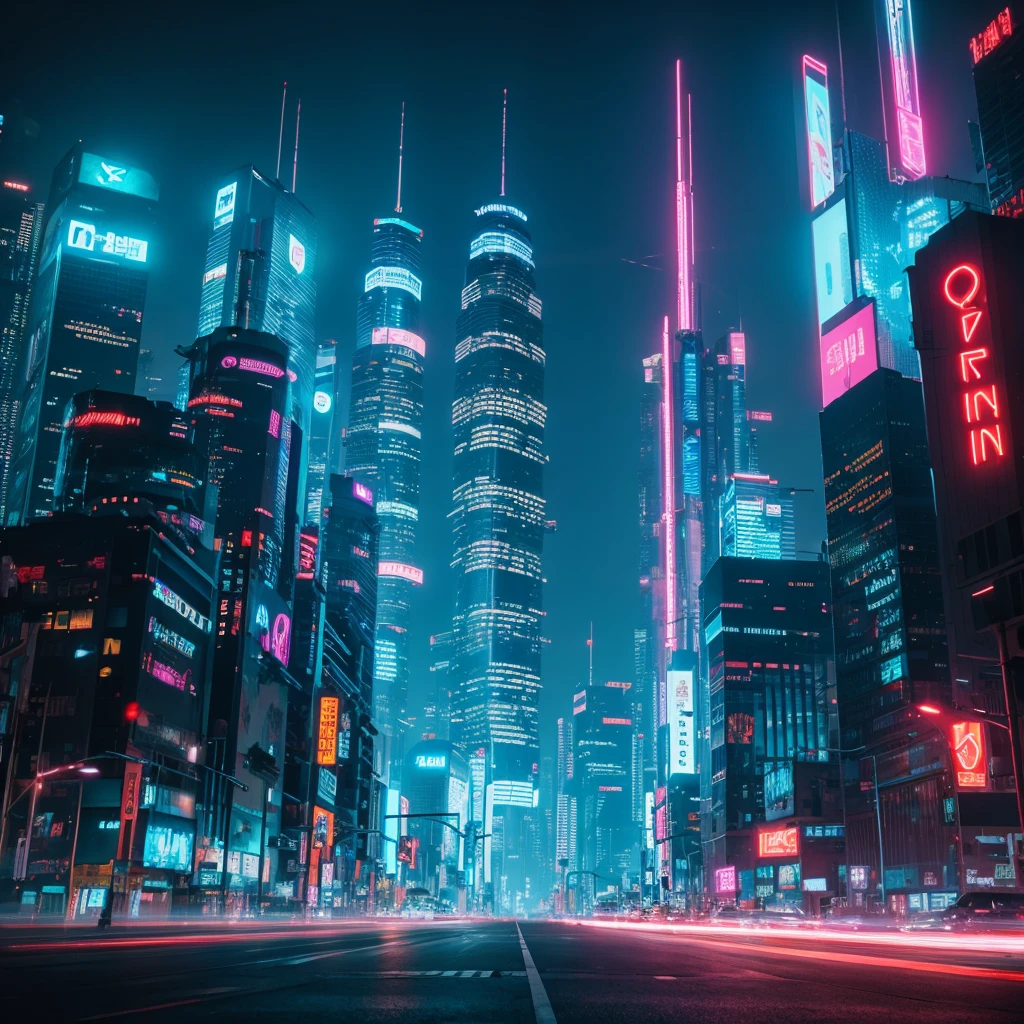 cyberpunk, futuristic city, neon city, masterpiece, Best Quality, 4k, realist, very aesthetic