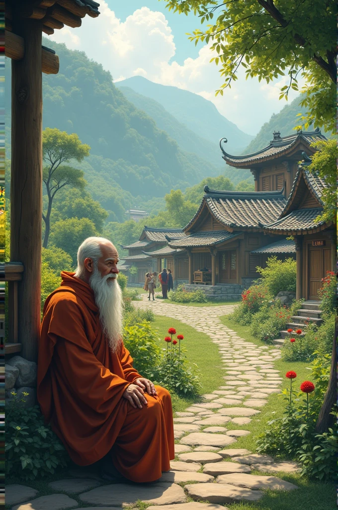 Small village and there lived a wise old monk