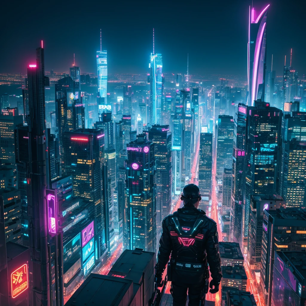cyberpunk, futuristic city, neon city, masterpiece, Best Quality, 4k, realist, very aesthetic