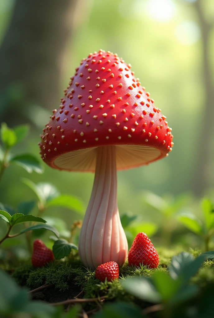 mushroom made from strawberry