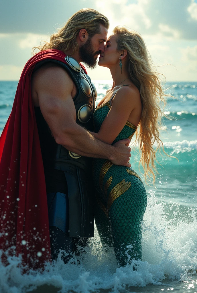 Thor kissing Aquaman