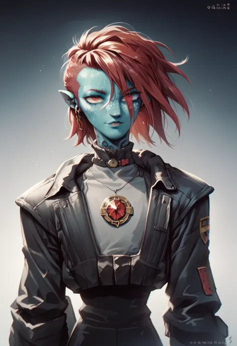 oc,na’vi, a alien blue skin skinny buff femboy man wearing black trench-coat with a red mark on the bust,red hair,thick, in an 9...